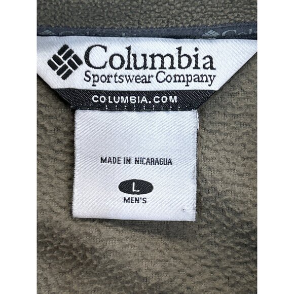 Columbia Jacket Mens Large Gray Green Fleece Full-zip Long Sleeve - Picture 3 of 6